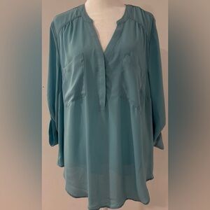Torrid Harper Stillwater Relaxed 3/4 Sleeve Women's Blouse Size O (12) NWT